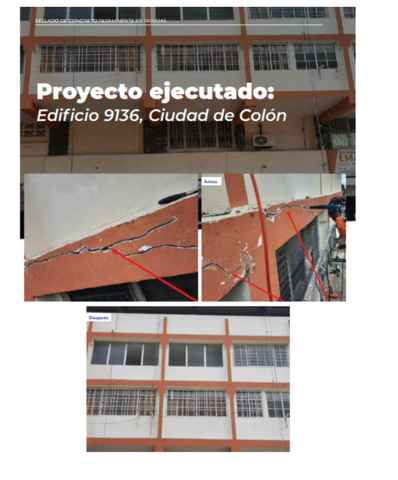 Fundación Deveaux, sellado de grietas en fachada, Edificio 9136 Colón