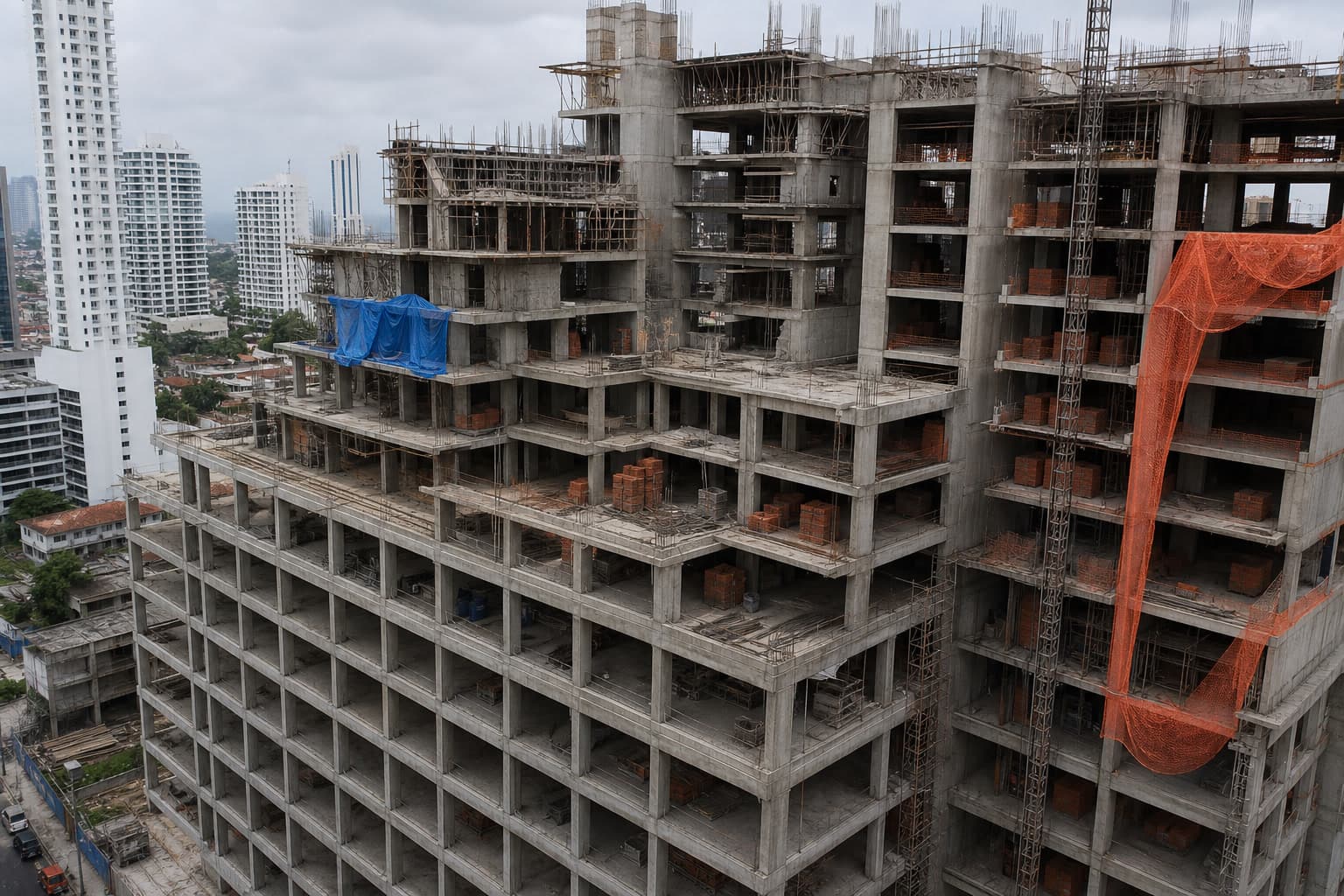 Obra de gran altura en concreto visto, ejecución en Ciudad de Panamá